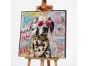 ArtUniverse Leinwandbild Make Your Life Pink Dalmatian! Bunt Bild 1
