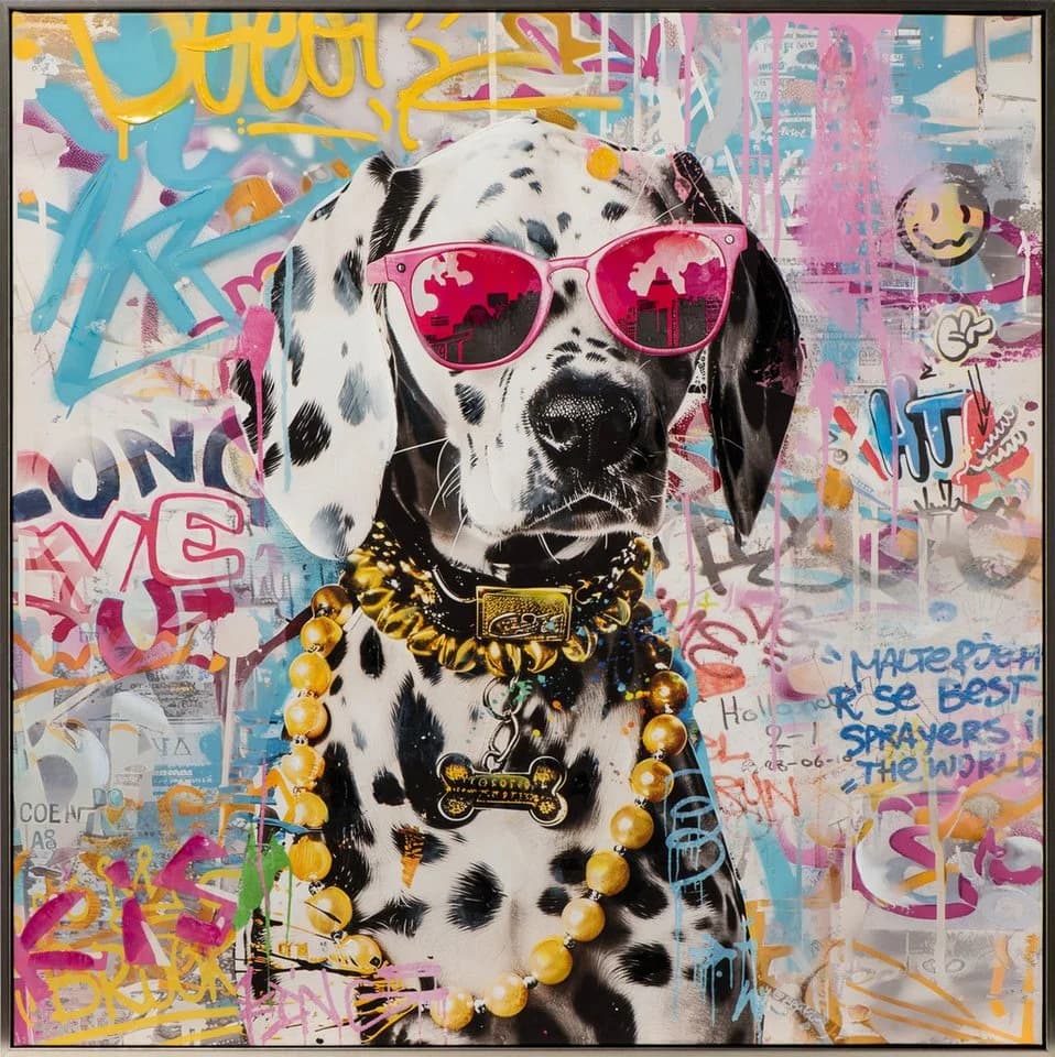 ArtUniverse Leinwandbild Make Your Life Pink Dalmatian! Bunt - Bild 2