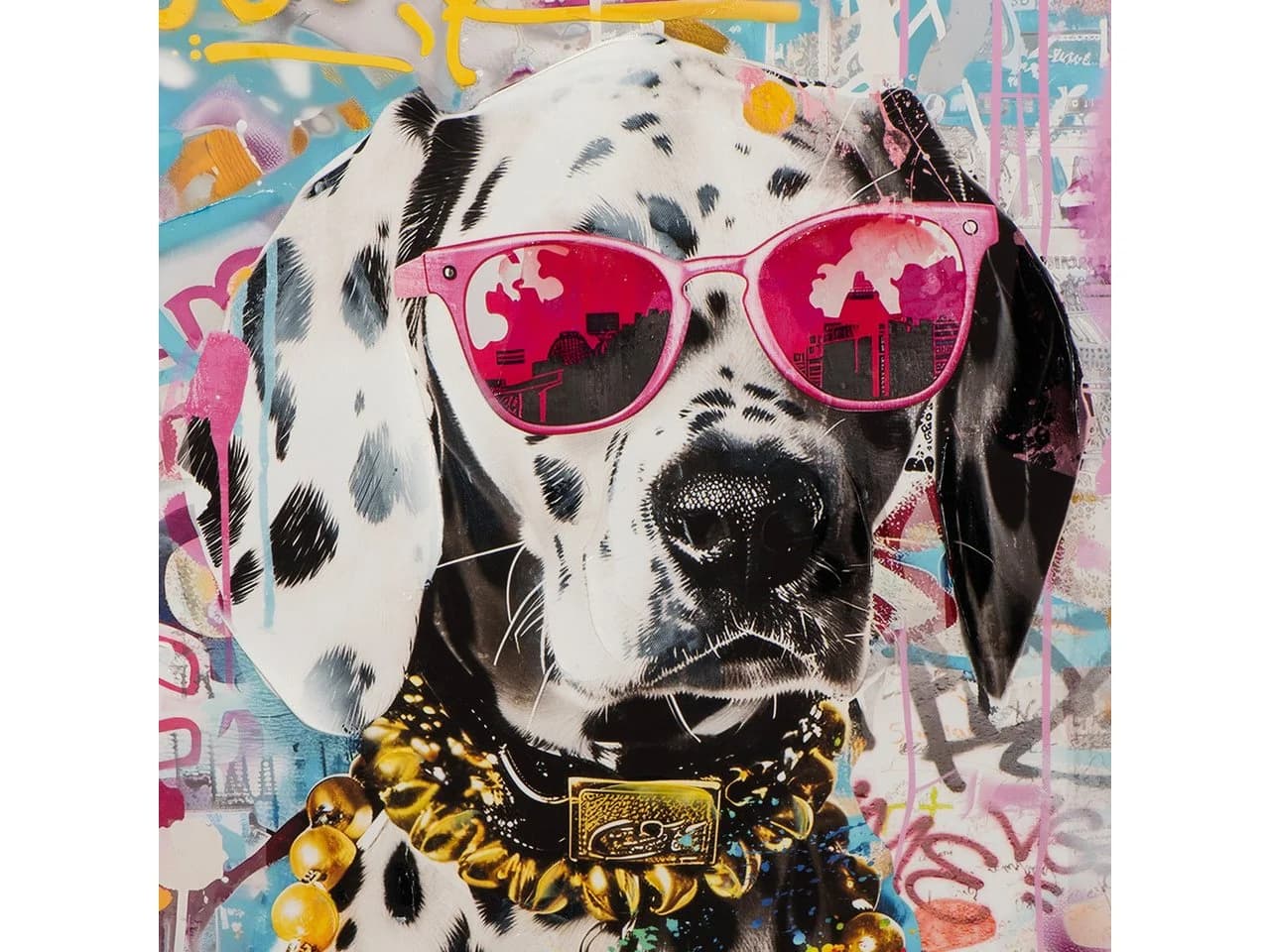 ArtUniverse Leinwandbild Make Your Life Pink Dalmatian! Bunt - Bild 5