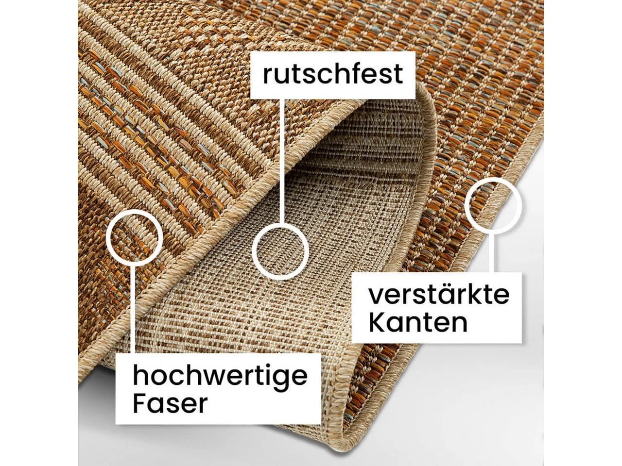 ArtUniverse Outdoorteppich Torino Beige In- & Outdoor Hochflor - Bild 5