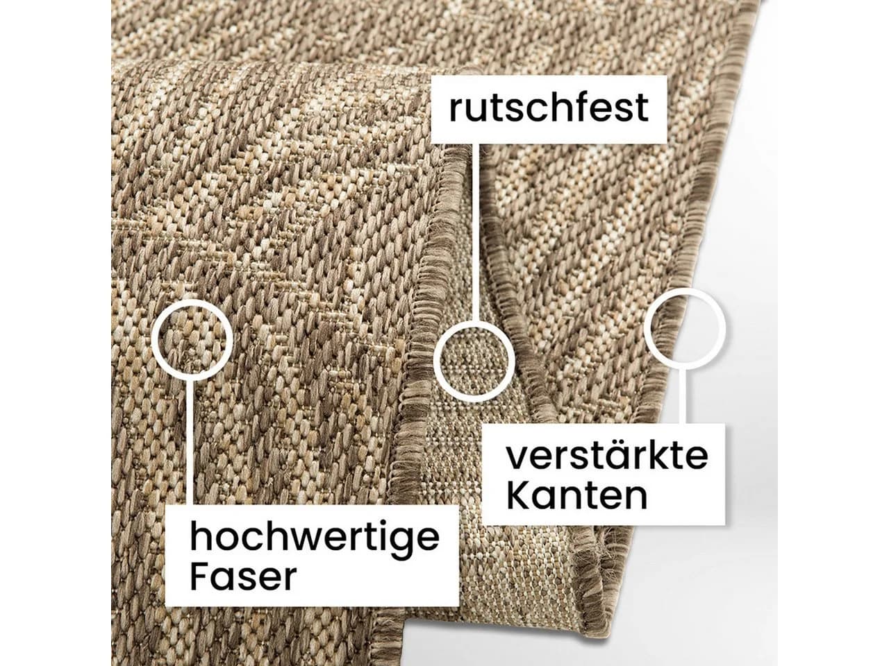 ArtUniverse Outdoorteppich Flory Beige Hochflor - Bild 5
