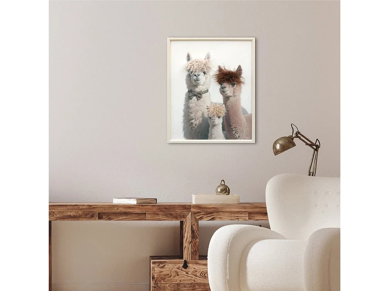 ArtUniverse Gemälde Kunstfell Stylish Lama Family