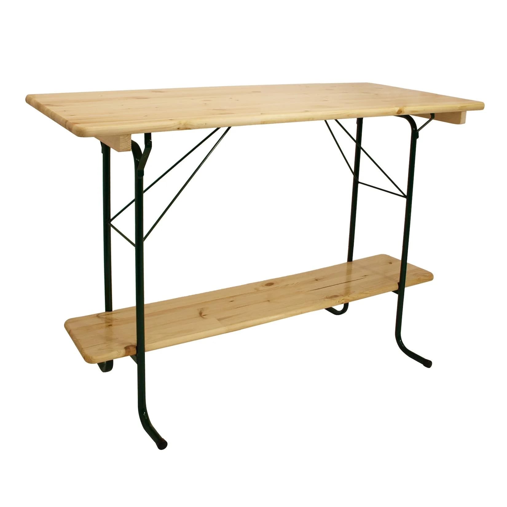 DEGAMO Stehtisch BAMBERG 113cm Klappbar Metall Holz Dunkelgrün