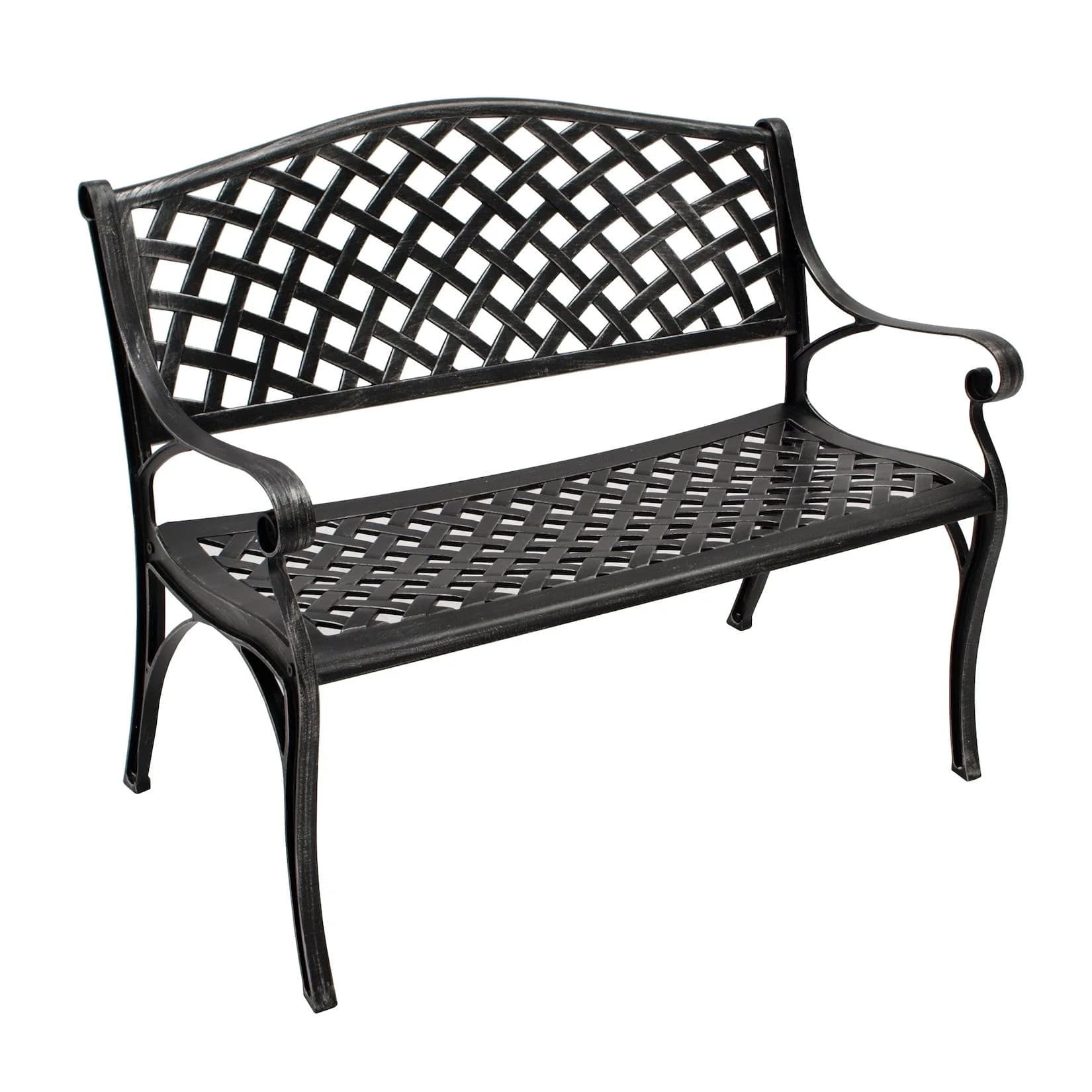 DEGAMO Gartenbank OXFORD Grau Aluminiumguss Wetterfest