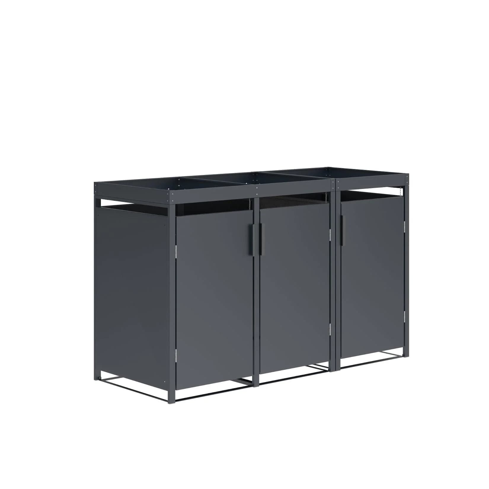 DEGAMO Mülltonnenbox ULM 200x80x124cm Anthrazit mit Pflanzkasten