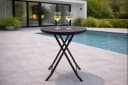 DEGAMO Gartentisch Milano 60cm rund klappbar Metall anthrazit Stahl schwarz Bild 1