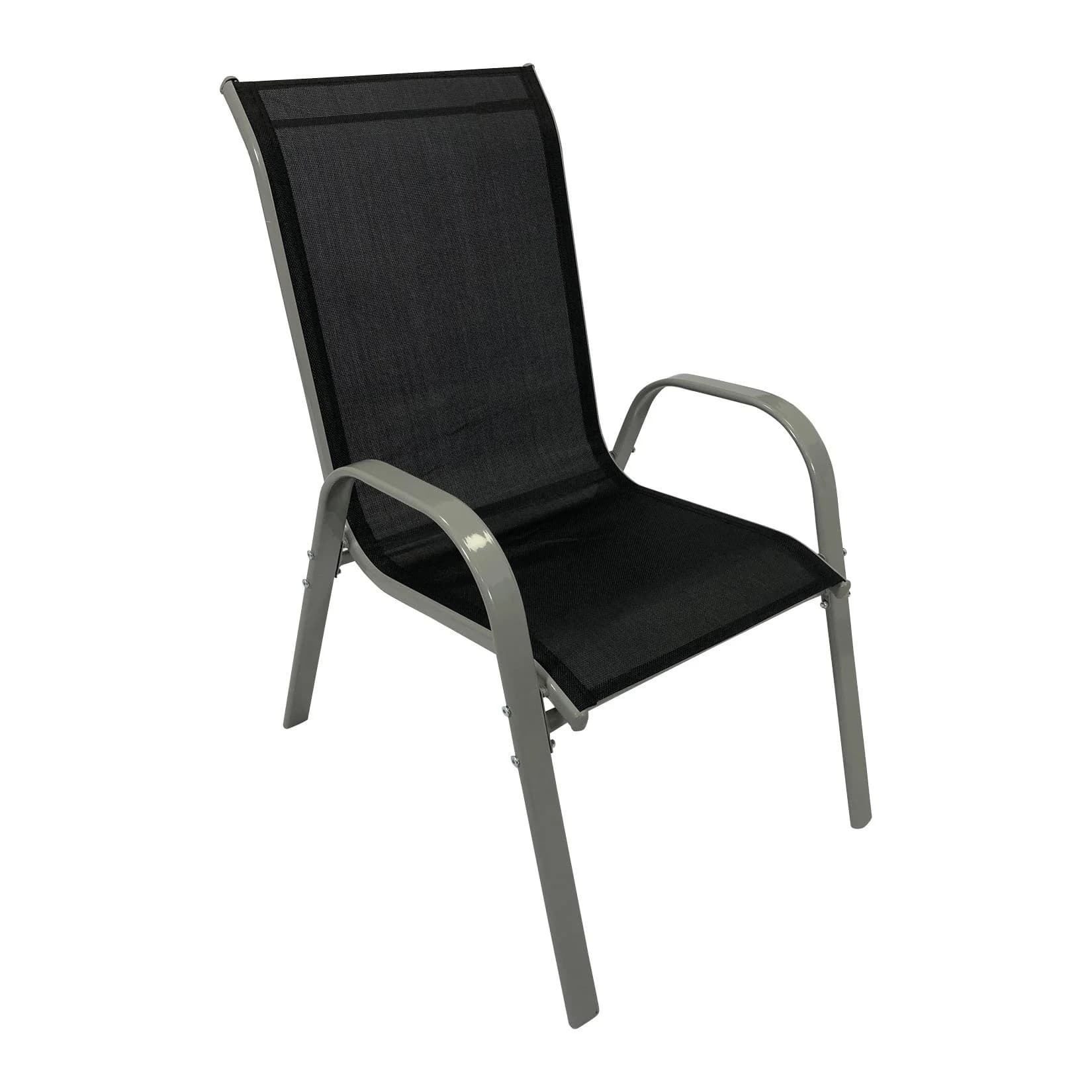 DEGAMO Stapelsessel PALAMOS 4-teilig Metall Schwarz