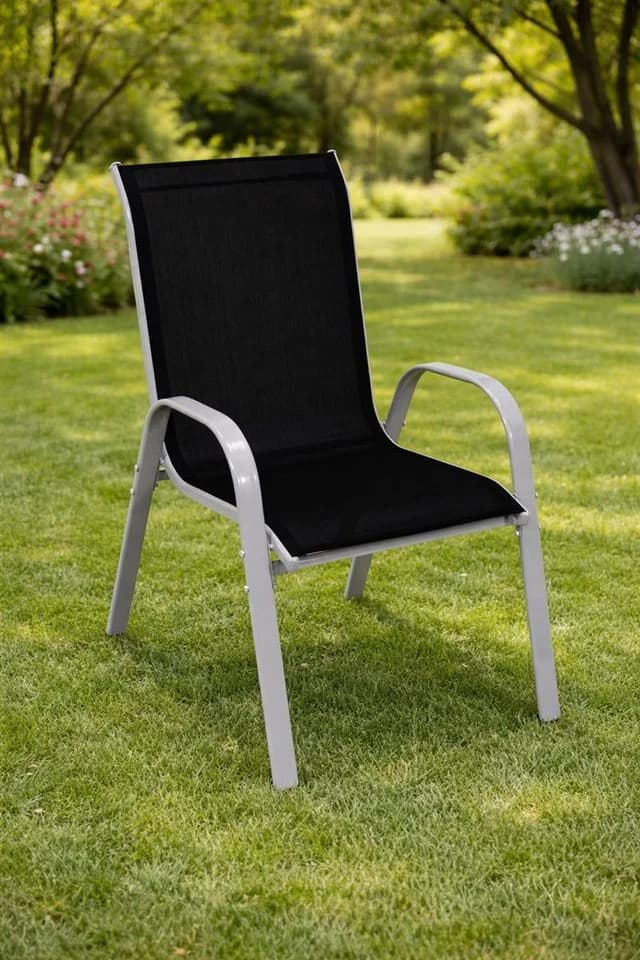 DEGAMO Stapelsessel PALAMOS 4-teilig Metall Schwarz - Bild 2
