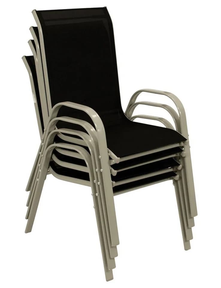 DEGAMO Stapelsessel PALAMOS 4-teilig Metall Schwarz - Bild 4