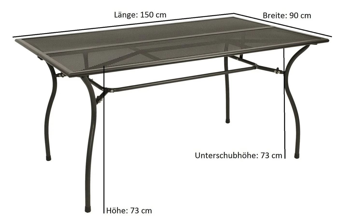 DEGAMO Gartentisch CLASSIC Anthrazit Streckmetall - Bild 4