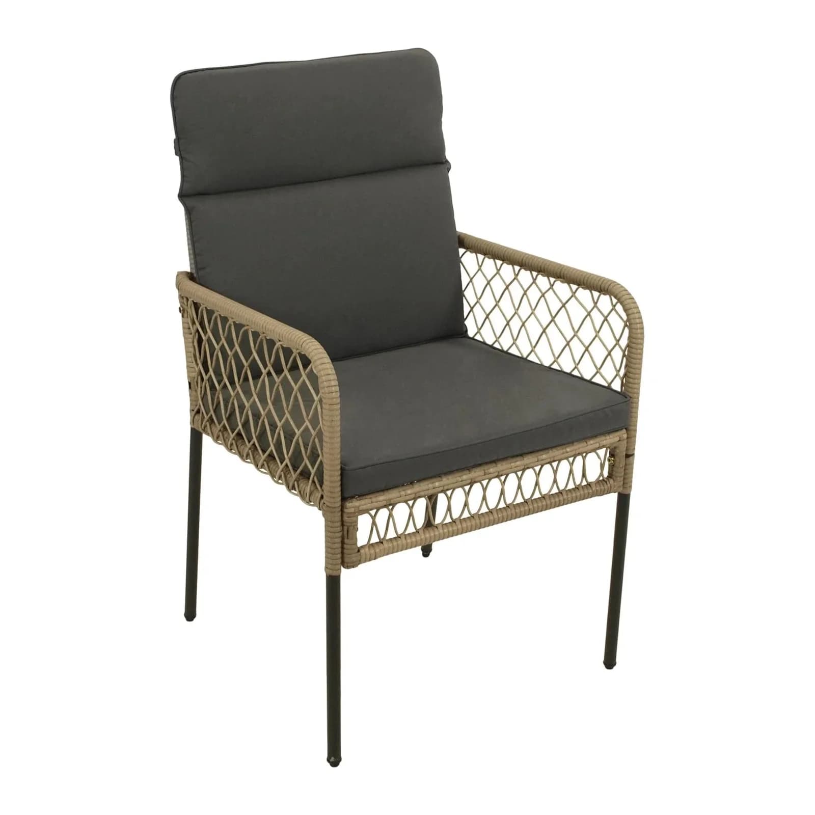 DEGAMO Sessel RAPALLO Metall Geflecht Naturfarben Polster
