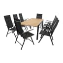 DEGAMO Garten-Essgruppe MILOS 9-teilig mit 8 Klappsesseln und Ausziehtisch Bild 1