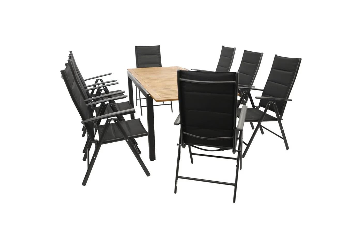 DEGAMO Garten-Essgruppe MILOS 9-teilig mit 8 Klappsesseln und Ausziehtisch - Bild 2