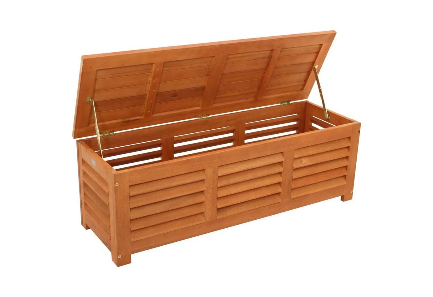 DEGAMO Auflagenbox MONZA Eukalyptus geölt mit Sitzpolster grau - Bild 2