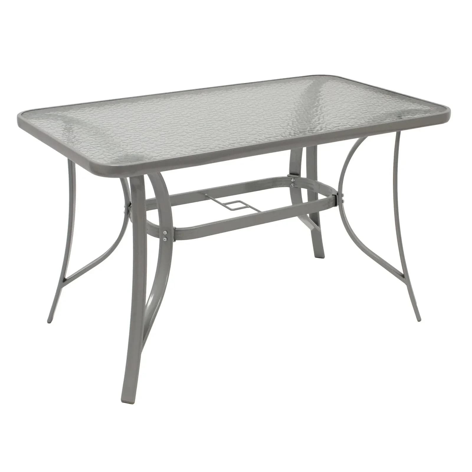 DEGAMO Gartentisch FLORENZ Metall Glas Silbergrau Modern