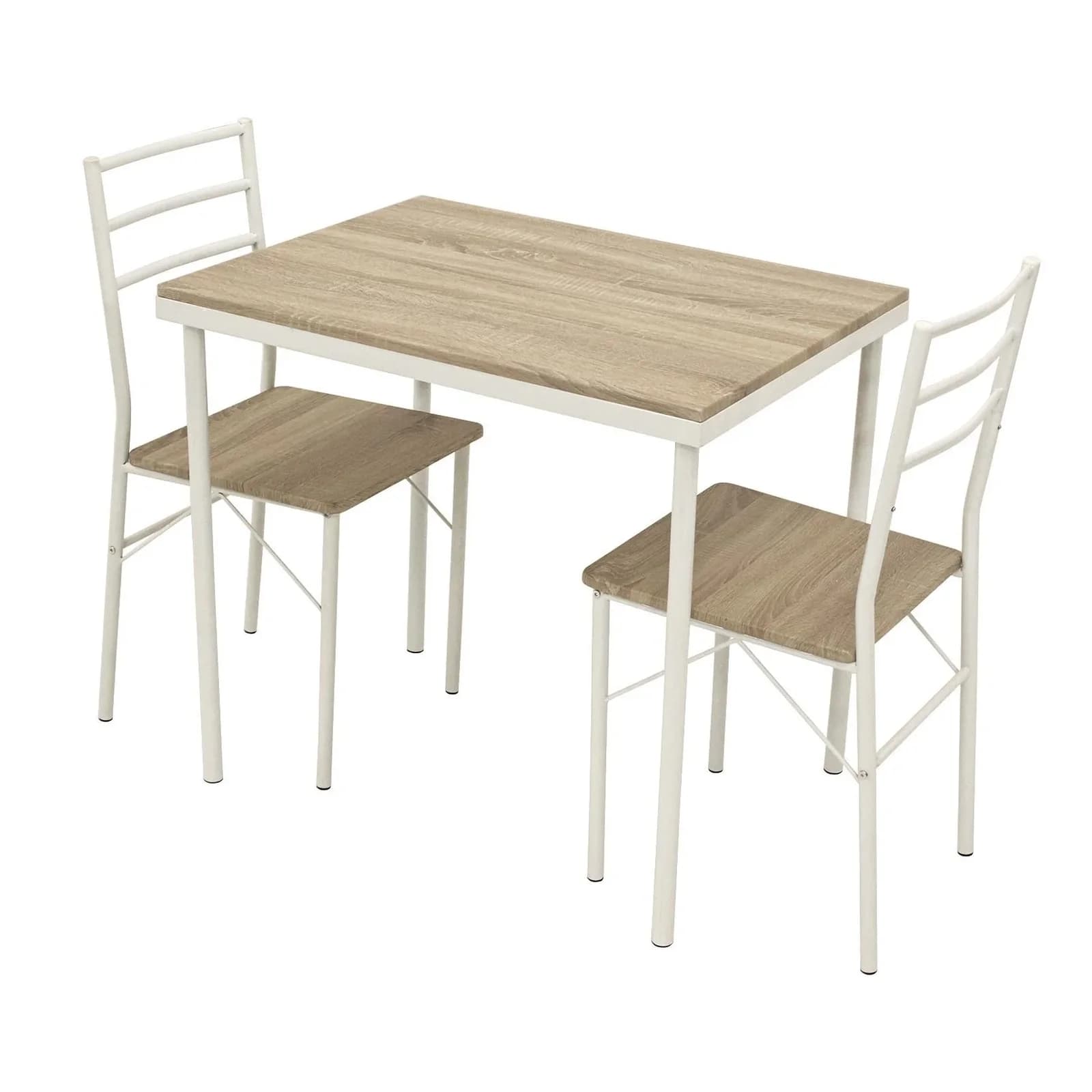 DEGAMO Essgruppe KÖLN 3-tlg. Weiß mit Eiche-Dekor MDF