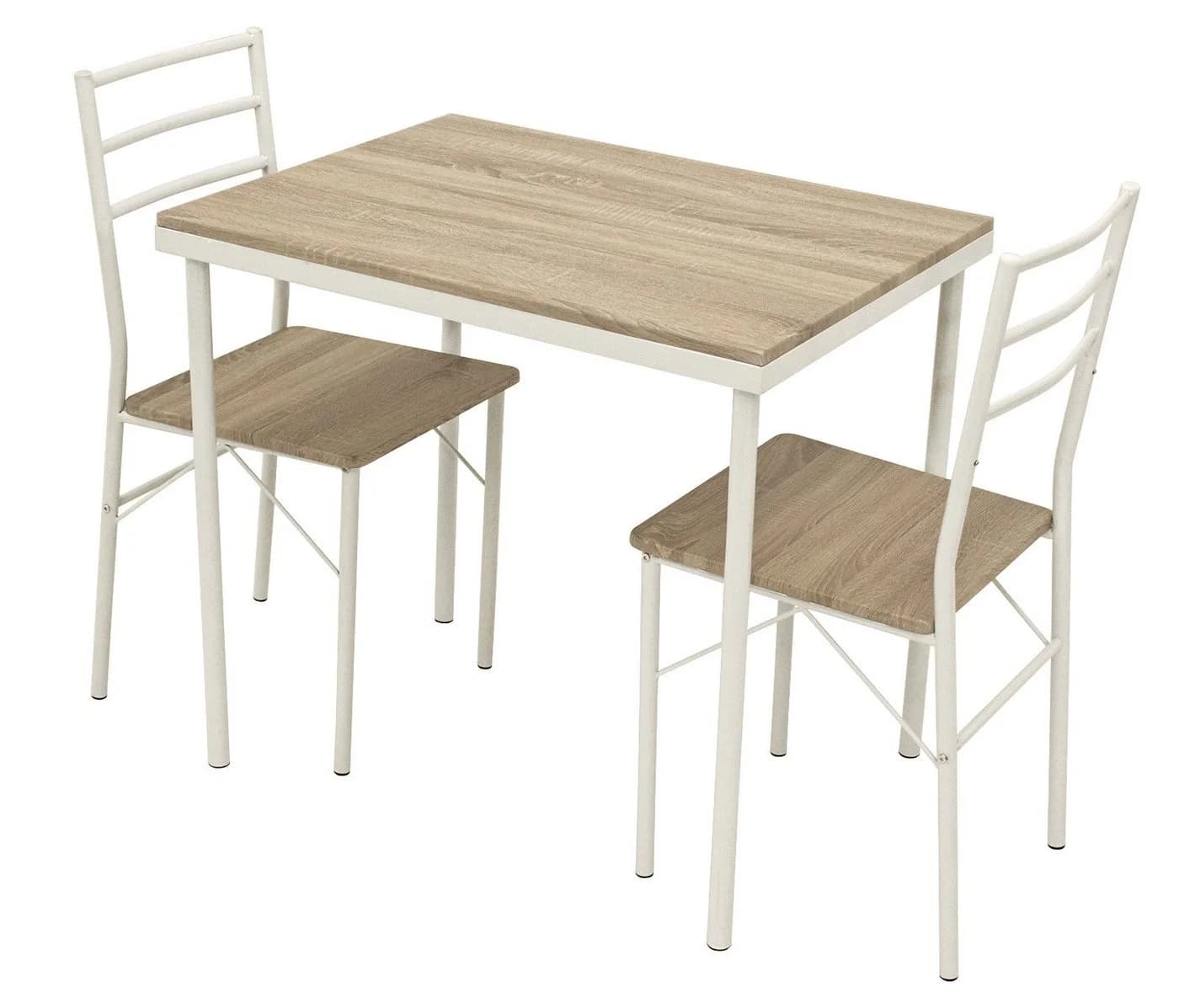 DEGAMO Essgruppe KÖLN 3-tlg. Weiß mit Eiche-Dekor MDF - Bild 3