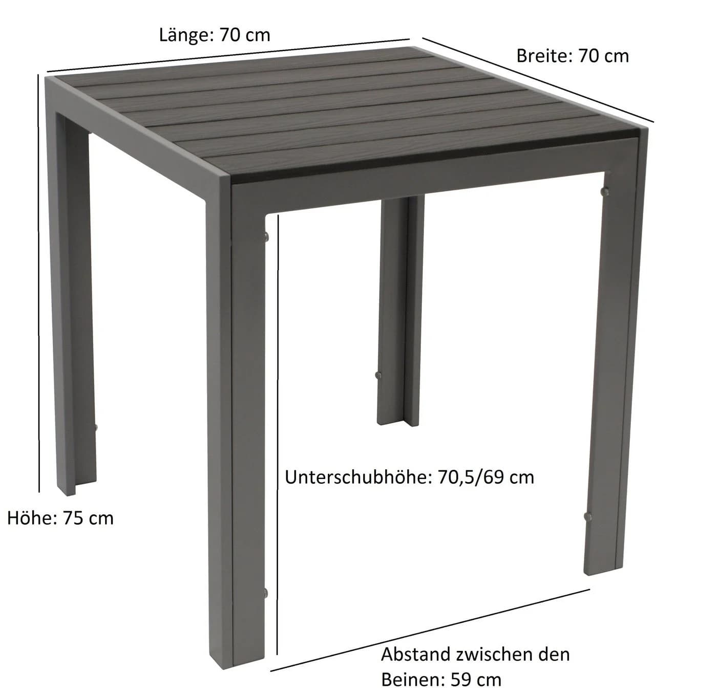 DEGAMO Bistrotrisch SORANO Grau Silber Aluminium Kunstholz - Bild 4