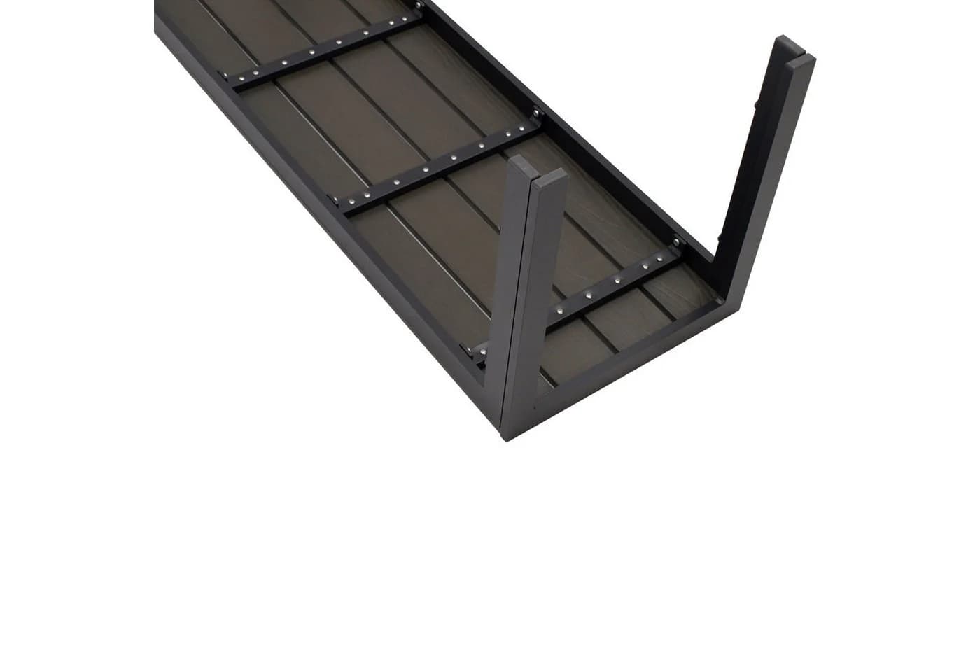 DEGAMO Gartenbank SORANO 2-sitzer 120cm Alu anthrazit Kunstholz grau wetterfest - Bild 5