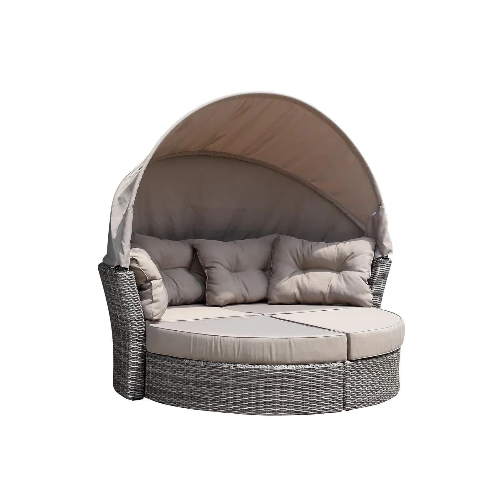 DEGAMO Relaxinsel MARBELLA Grau Taupe Polyrattan Aluminium