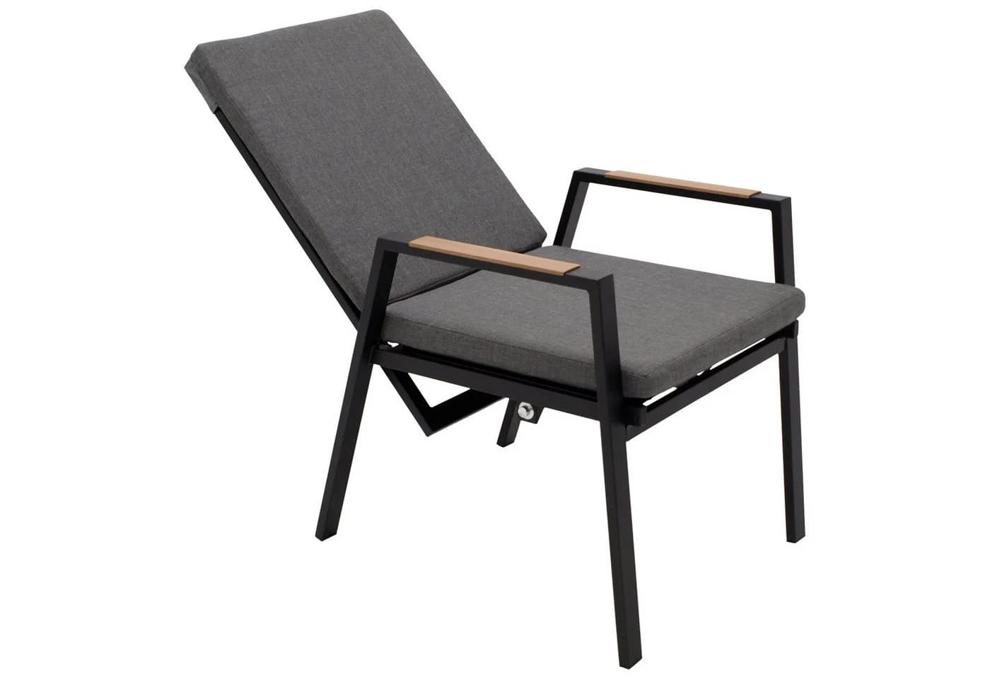 DEGAMO Gartensessel BILBAO Anthrazit Grau verstellbar Aluminium - Bild 3