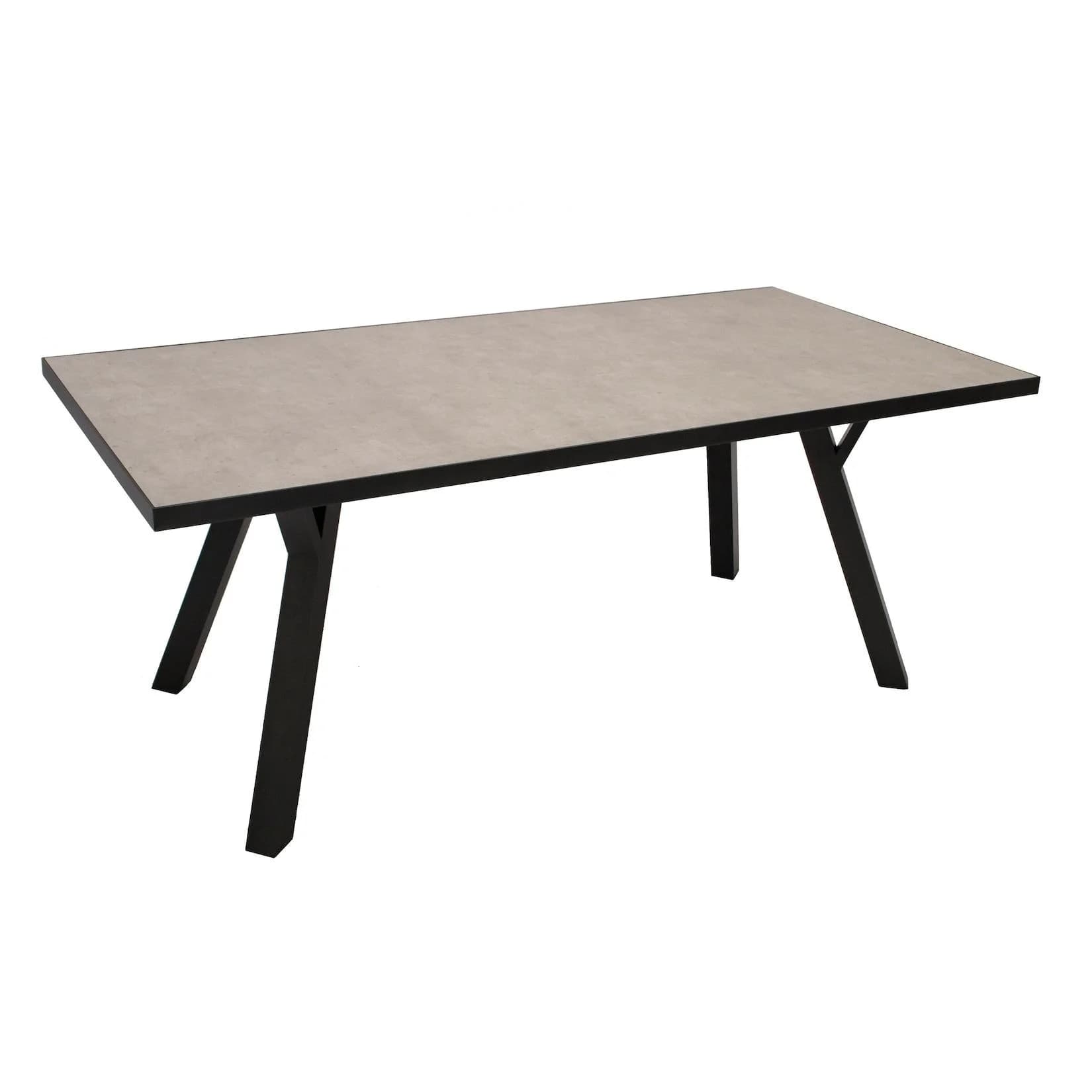DEGAMO Gartentisch MANCIANO Aluminium Dunkelgrau Glas Keramikoptik