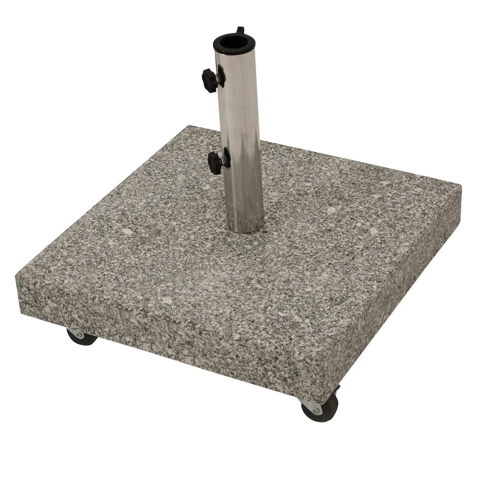 DEGAMO Schirmständer 50kg mit Rollen Granit hellgrau