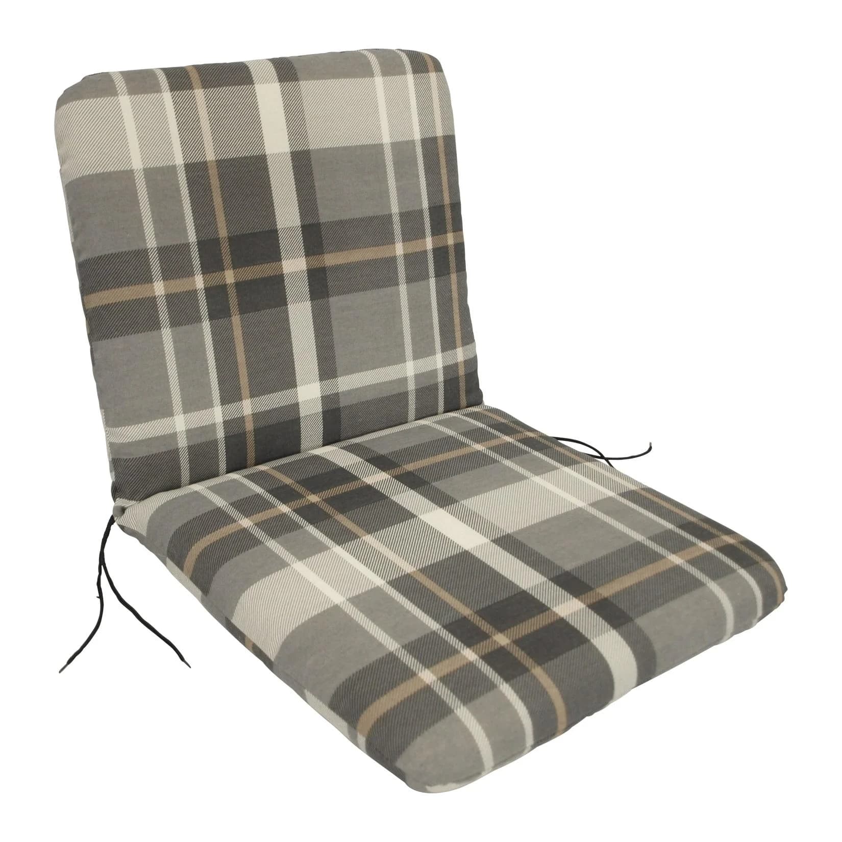 DEGAMO Auflage SEATTLE für Sessel grau/beige kariert