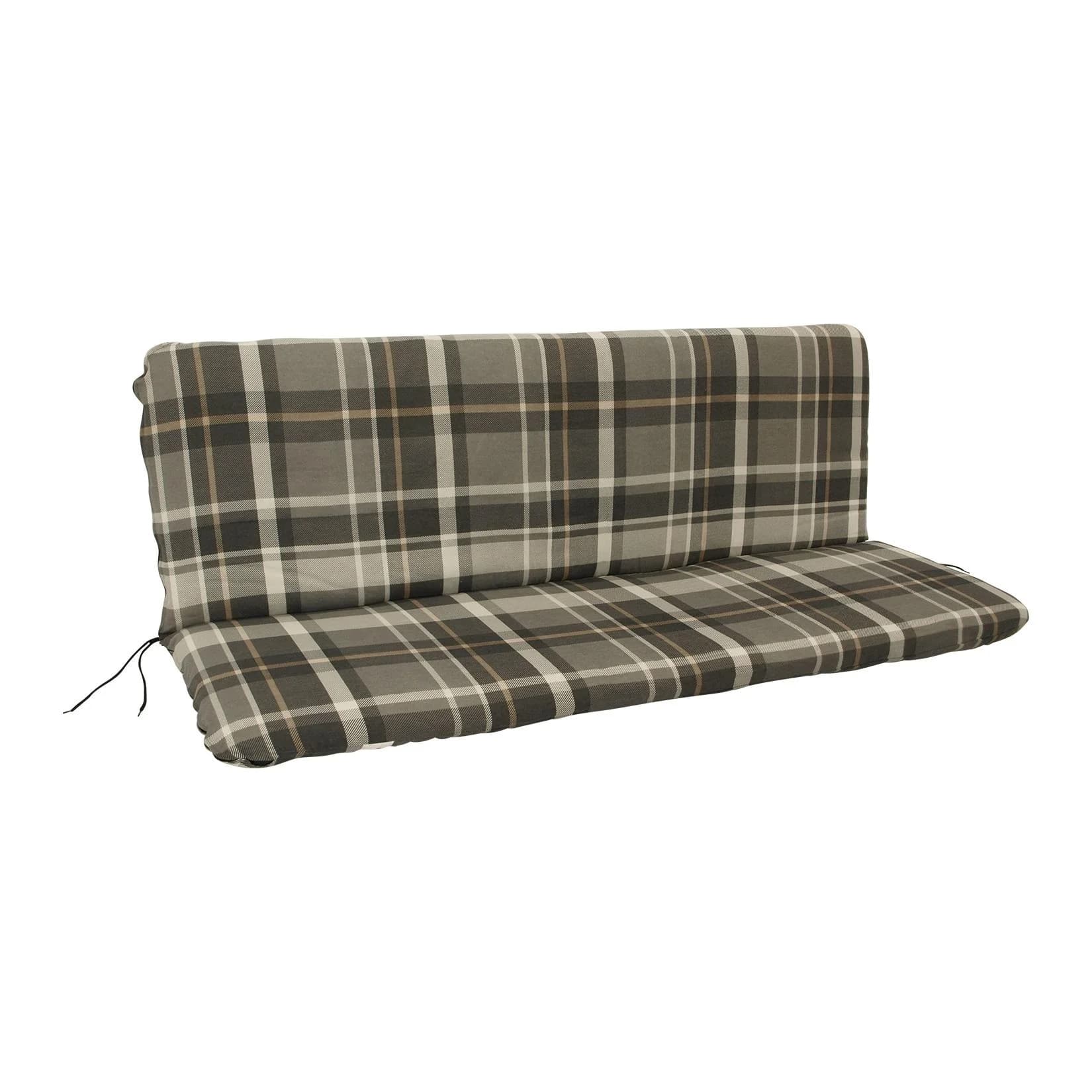 DEGAMO Auflage SEATTLE für Bank 3-sitzer grau/beige kariert