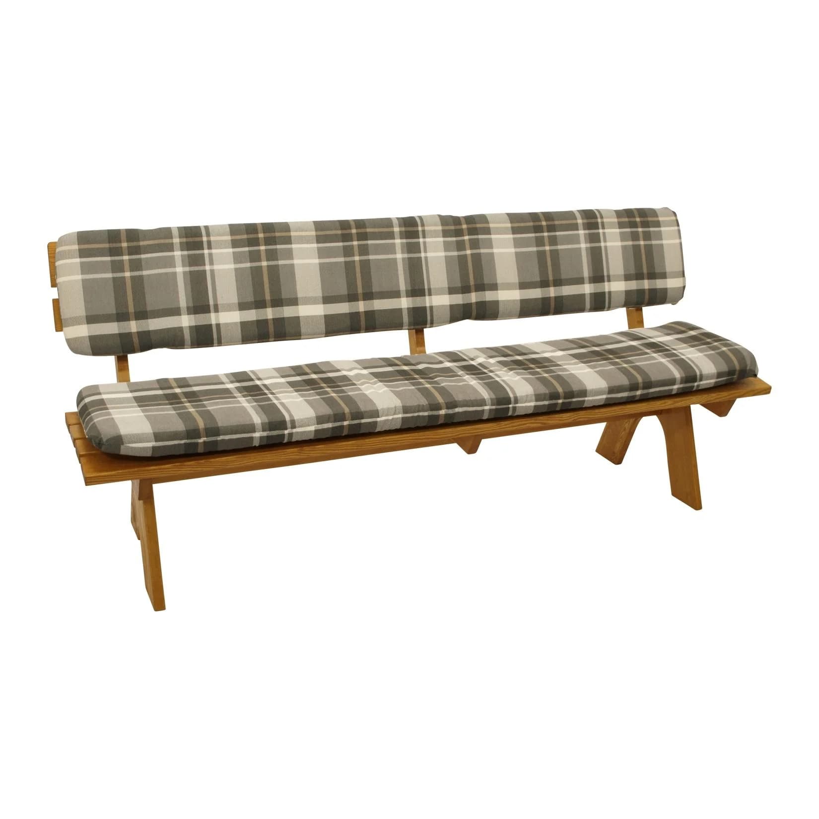 DEGAMO Auflagenset SEATTLE grau/beige kariert für 4-Sitzer Bank