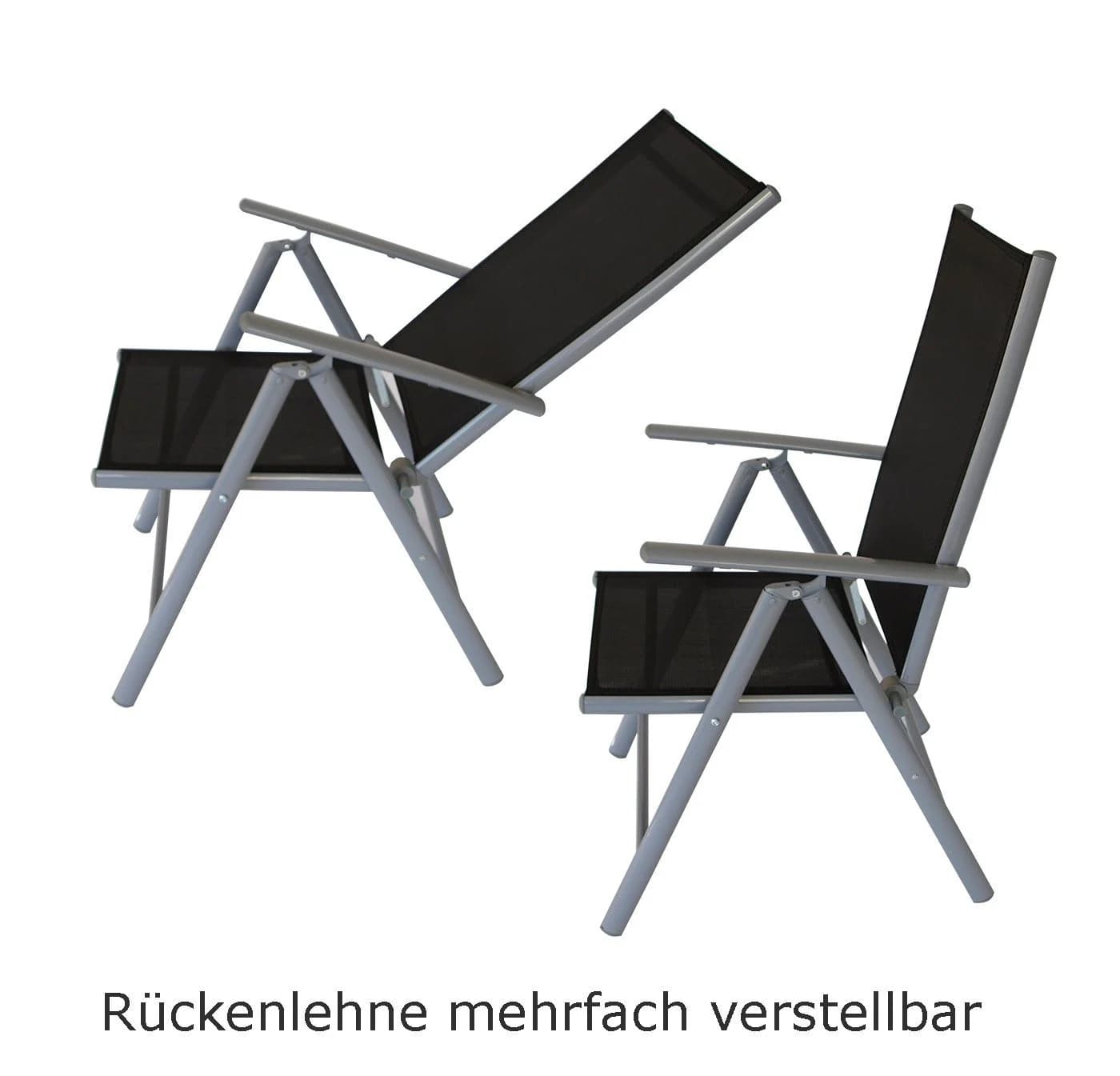 DEGAMO Klappsessel RAVENNA 4-er Set Aluminium Silbergrau Schwarz - Bild 2