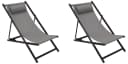 DEGAMO Gartenliege IBIZA 2er Set Aluminium anthrazit grau faltbar Bild 2