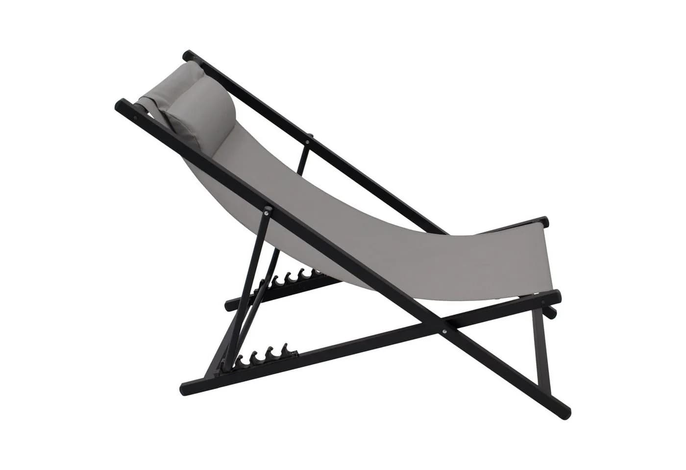 DEGAMO Gartenliege IBIZA 2er Set Aluminium anthrazit grau faltbar - Bild 5