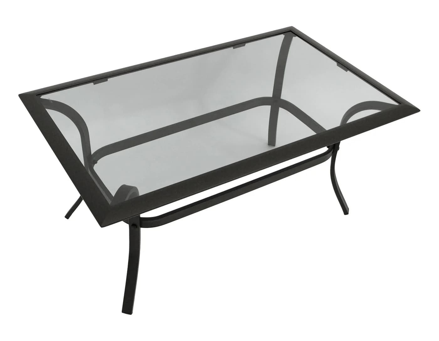 DEGAMO Beistelltisch ZAGREB Gross Schwarz Grau Stahl Glas