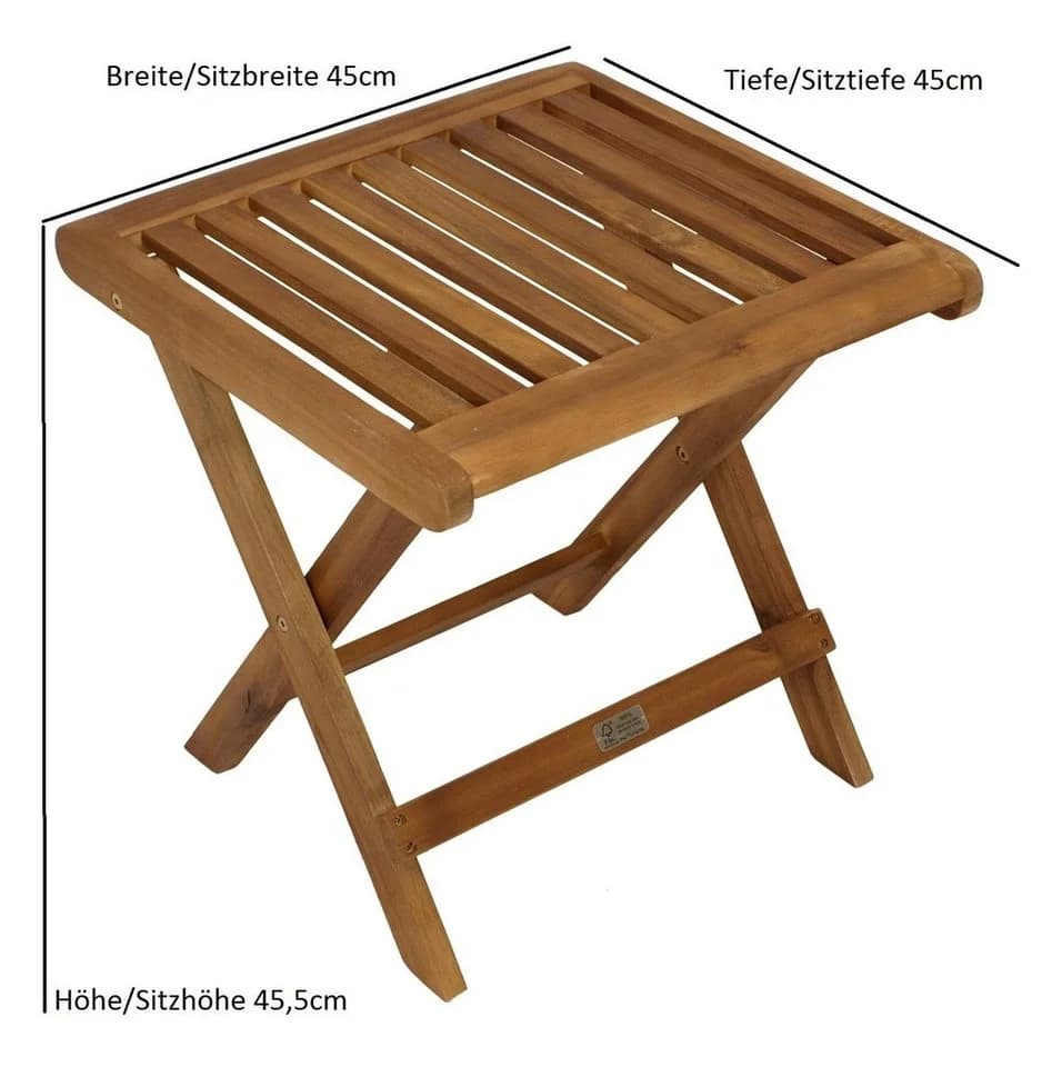 DEGAMO Klapphocker Akazie Geölt Garten - Bild 3
