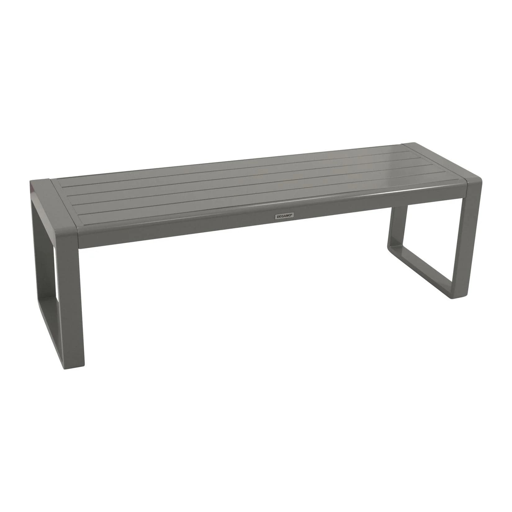 DEGAMO Hockerbank BRESCIA 3-Sitzer Aluminium Silbergrau