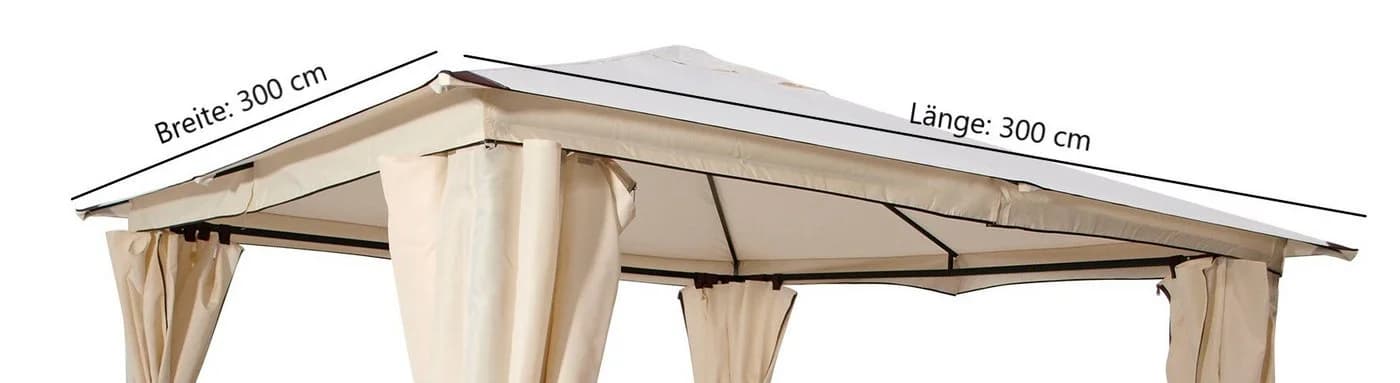 DEGAMO Ersatzdach Pavillon VENEZIA Polyester PVC-beschichtet Écrufarben - Bild 4