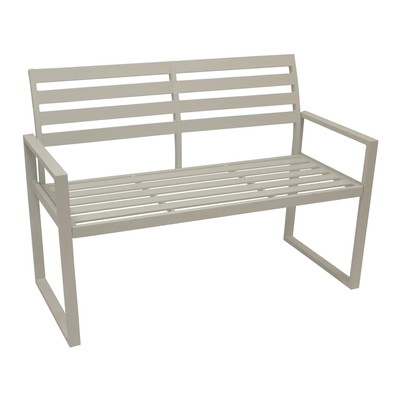 DEGAMO Gartenbank ATLANTA 2-sitzer Aluminium weiss modern