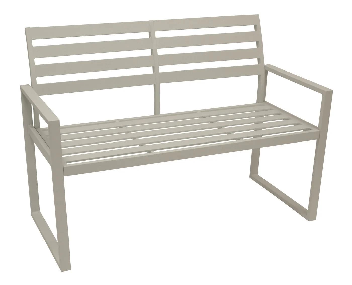 DEGAMO Gartenbank ATLANTA 2-sitzer Aluminium weiss modern - Bild 3