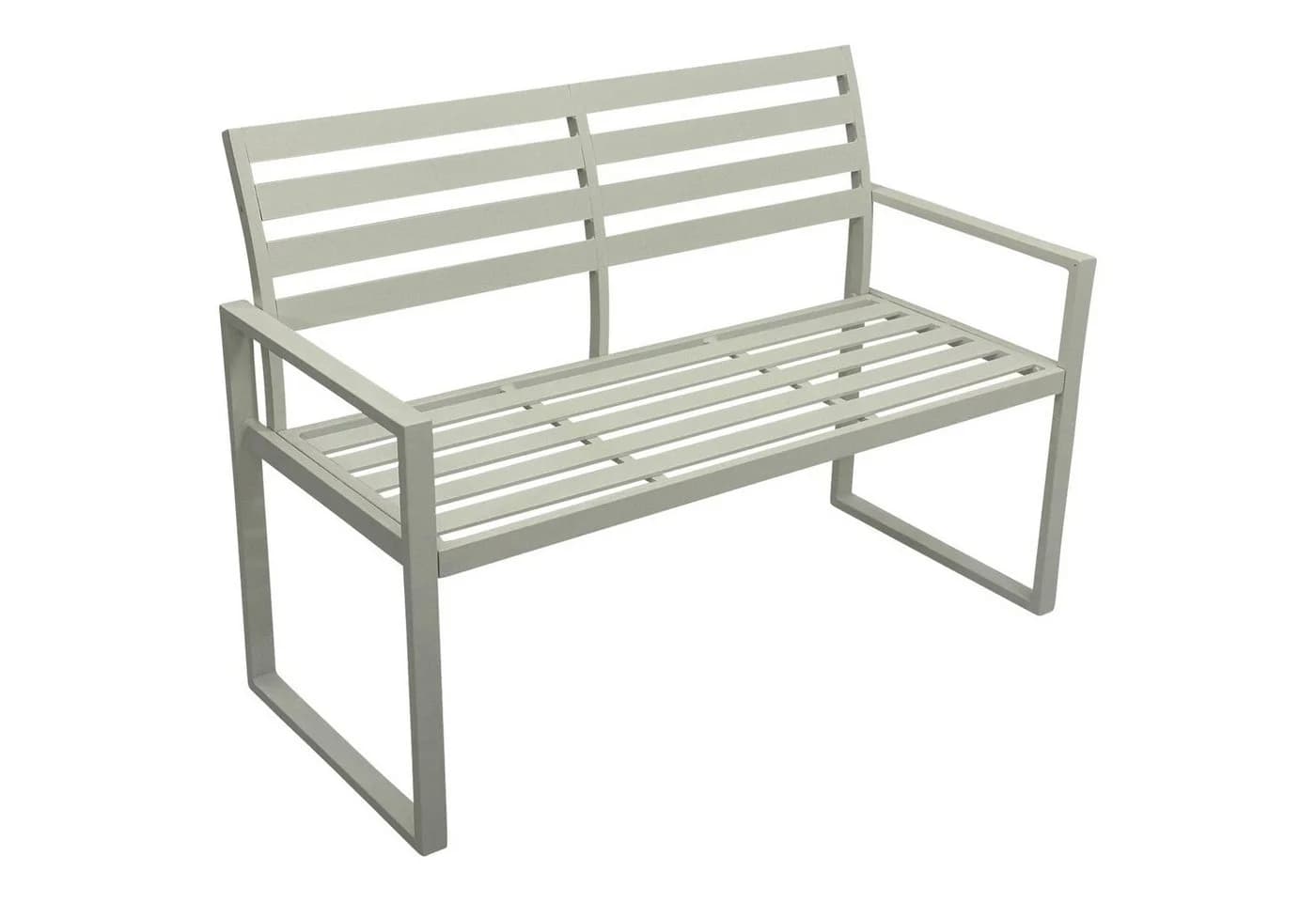 DEGAMO Gartenbank ATLANTA 2-sitzer Aluminium weiss modern - Bild 5