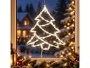 DEGAMO Beleuchtetes Fensterbild Tannenbaum 50 LED Weiß Bild 1