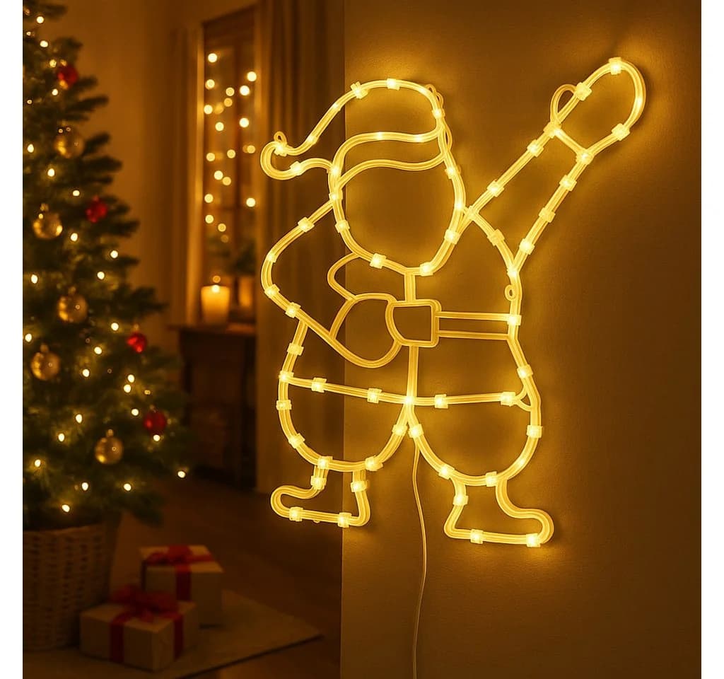 DEGAMO Beleuchtetes Fensterbild WEIHNACHTSMANN 50 LED - Bild 3