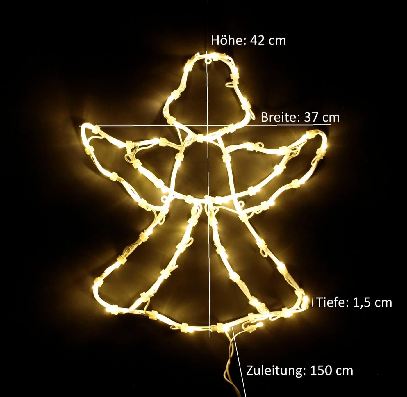 DEGAMO Beleuchtetes Fensterbild Engel 42x37cm 50 LED weiss - Bild 4