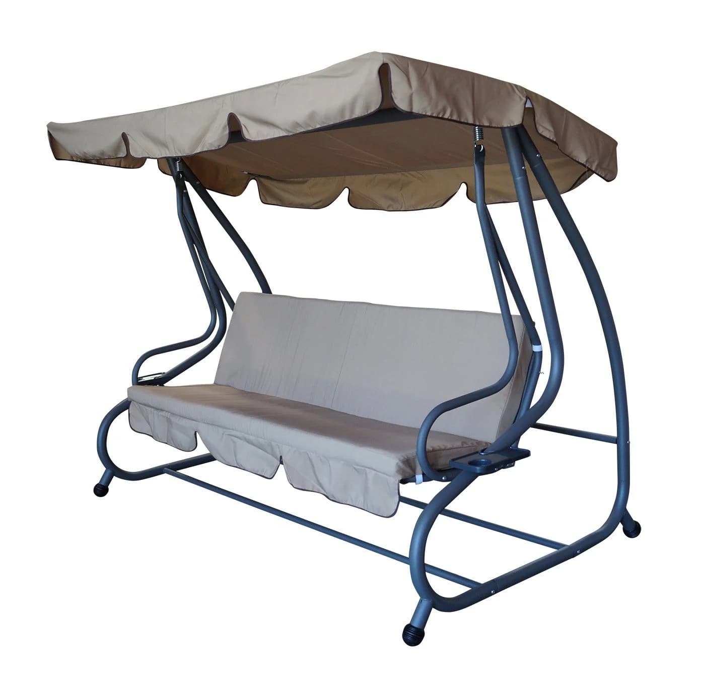 DEGAMO Hollywoodschaukel MIAMI 4-Sitzer Grau Beige Liegefunktion - Bild 3