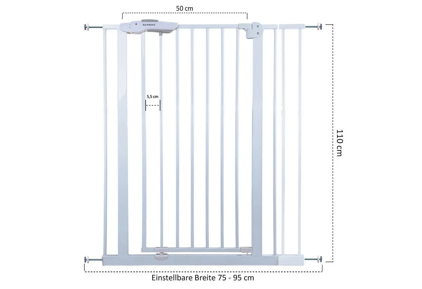 RAMROXX Treppenschutzgitter weiß für 85-95cm Durchgang - Bild 3