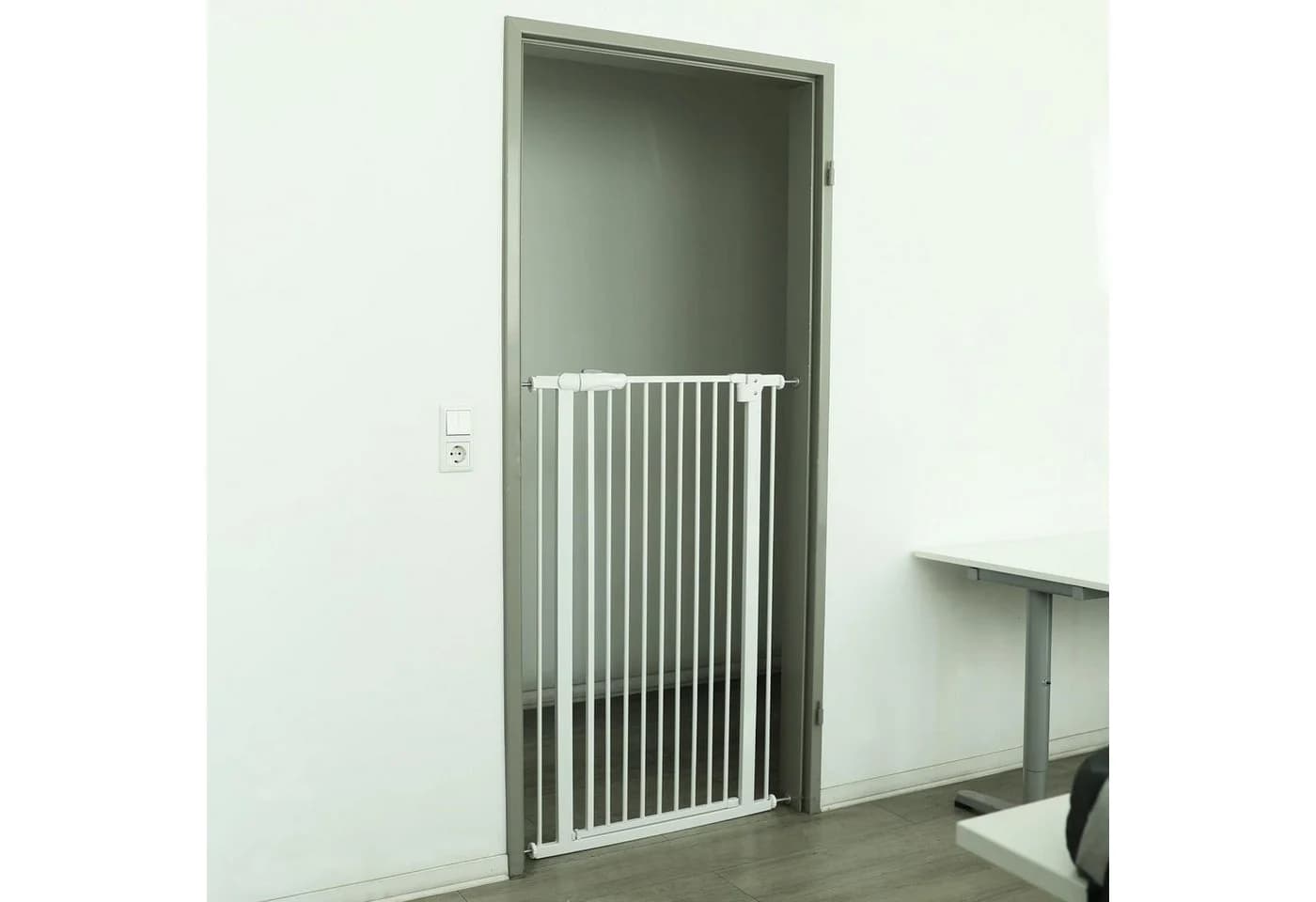 RAMROXX Treppenschutzgitter Metall Weiß Verstellbar - Bild 3