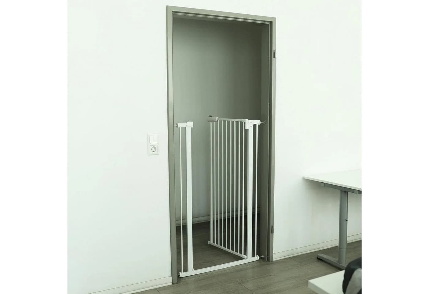 RAMROXX Treppenschutzgitter Metall Weiß Verstellbar - Bild 4