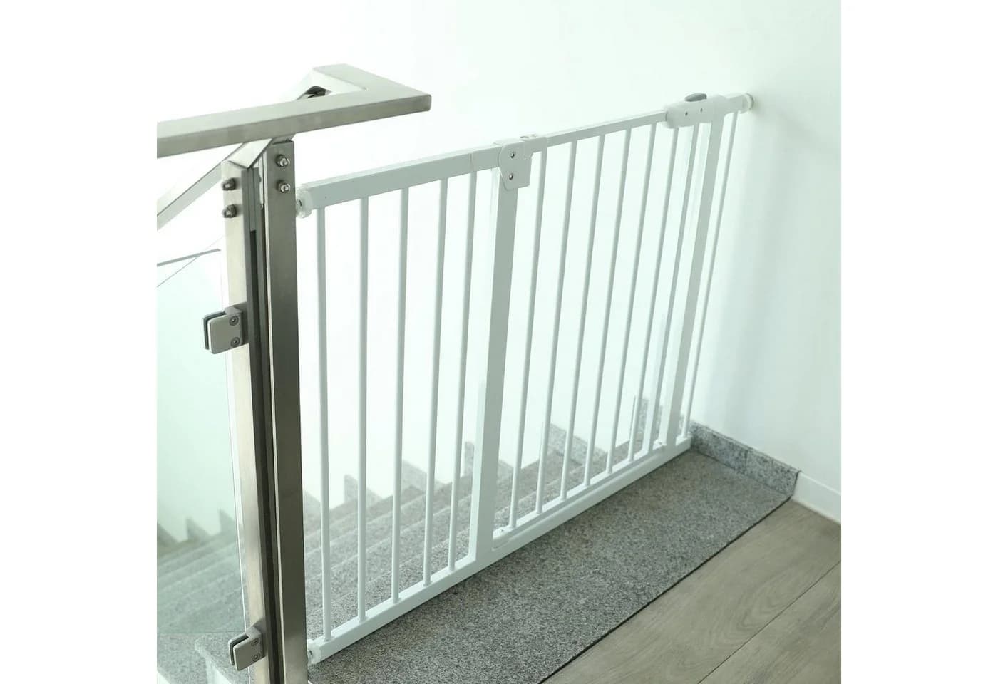 RAMROXX Treppenschutzgitter Metall Weiß Verstellbar - Bild 5