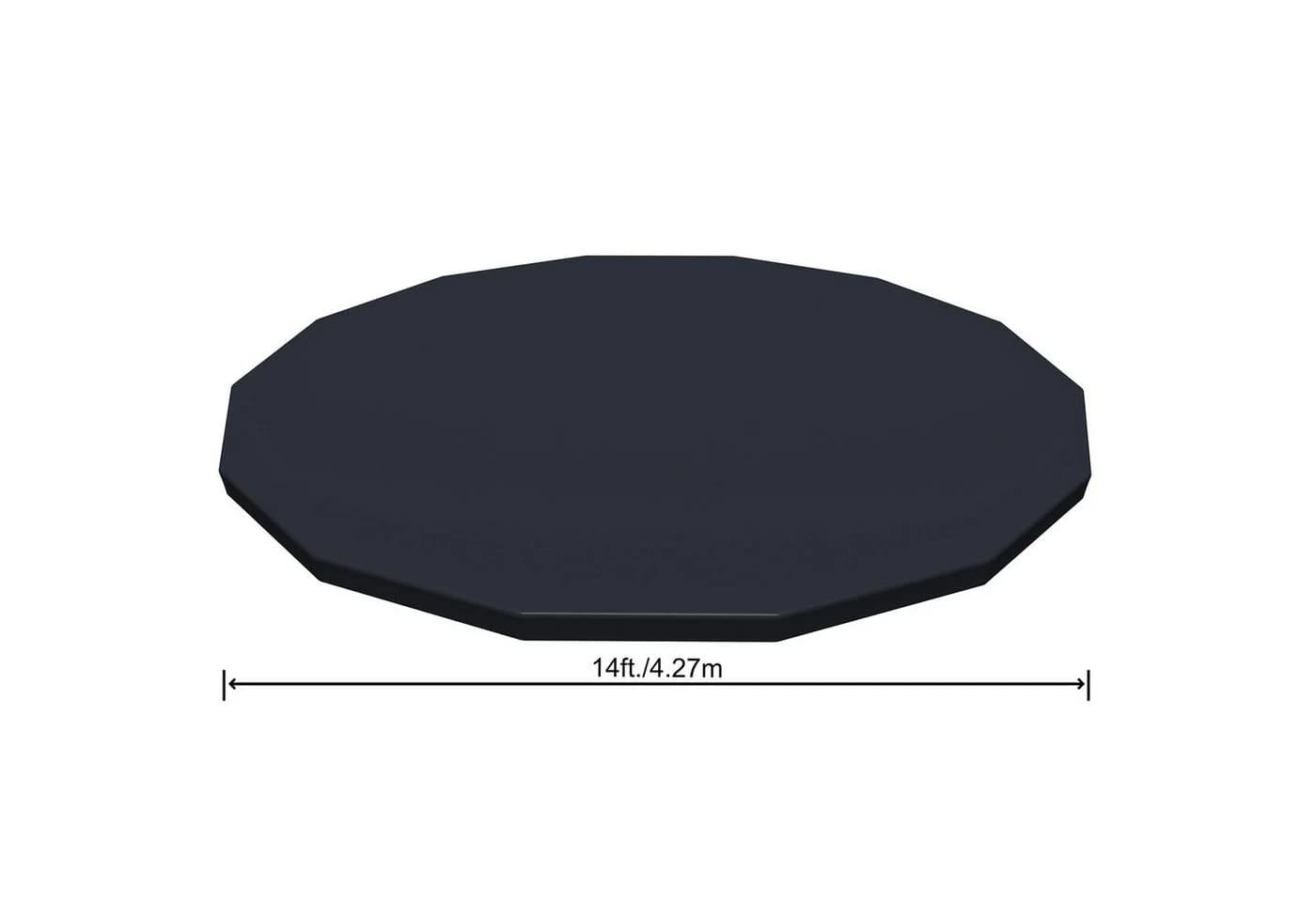 BESTWAY Pool-Abdeckplane Grau PVC für Frame Pool Ø 427cm