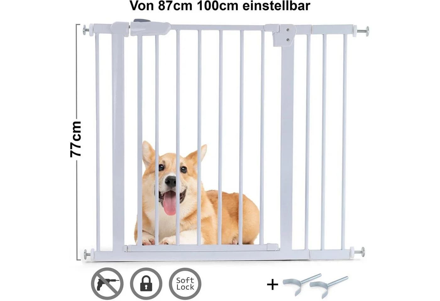 RAMROXX Treppenschutzgitter Weiß Metall ohne Bohren - Bild 2